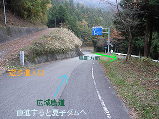 遊歩道入口の案内板