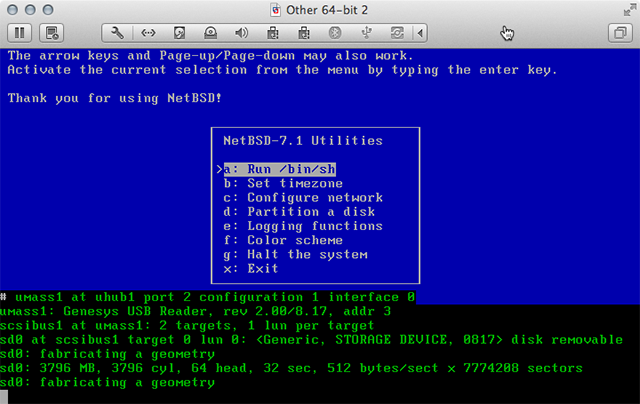 NetBSD Installer Shell