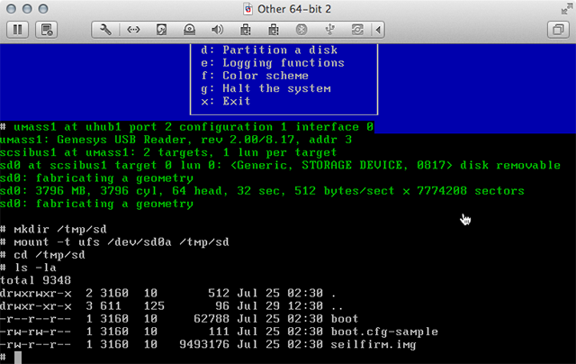 NetBSD Installer Shell 02