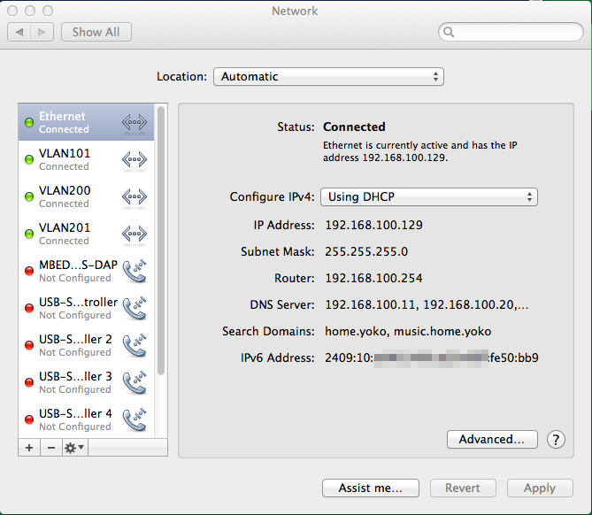 Mac OSX Network Settings