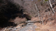 西沢を巻く作業道路