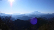 逆光の富士山