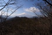 富士山を正面に見ながら