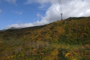 ロープウェイ斜面の紅葉