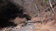 西沢を巻く作業道路