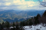 果無集落や十津川温泉を一望