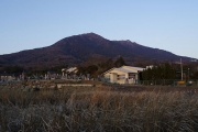 夕暮れの筑波山