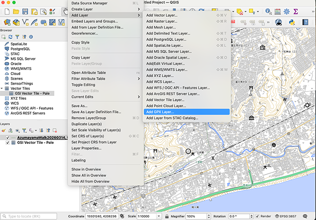 Adding GPX Data Source Layer